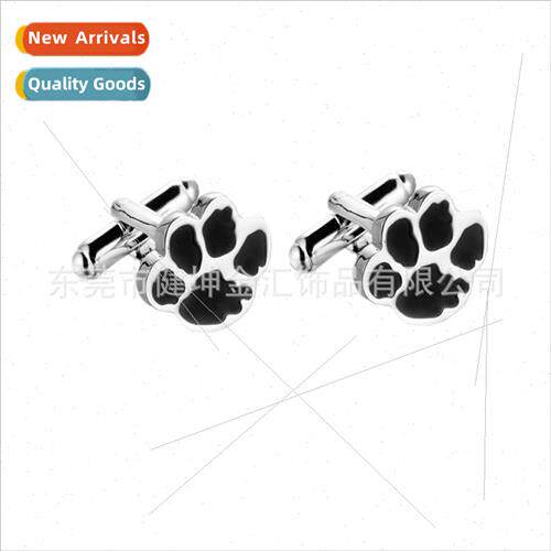Black Bear Paw Cufflinks Black Enamel Dog Paw Cufflinks Cuff