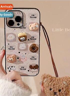 Diorama Bear Cookie iPhone15 Plush Bear Pendant 13/14ProMax