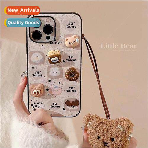 Diorama Bear Cookie iPhone15 Plush Bear Pendant 13/14ProMax