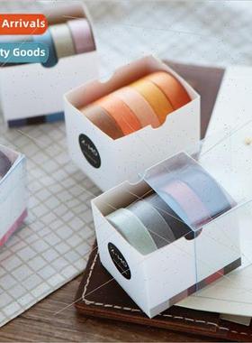 5 rolls of solid color tape tearable diary handbook practica