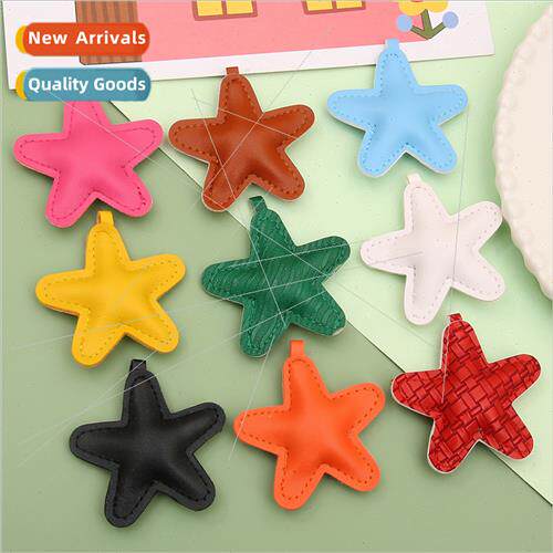 DIY jewelry accessories leather pentagram key pendant handma