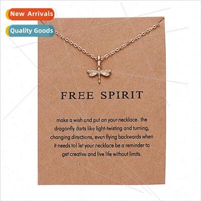Spir Paper Card Dragonfly Alloy Necklace Korea mple Jewelry