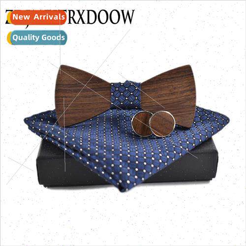 2017 New Adult Business Casual Party Wooden Bow Tie Set Squa
