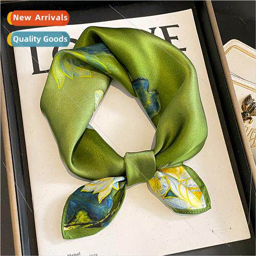 2023 fashion fall winter new Korean printing silk scarf fema