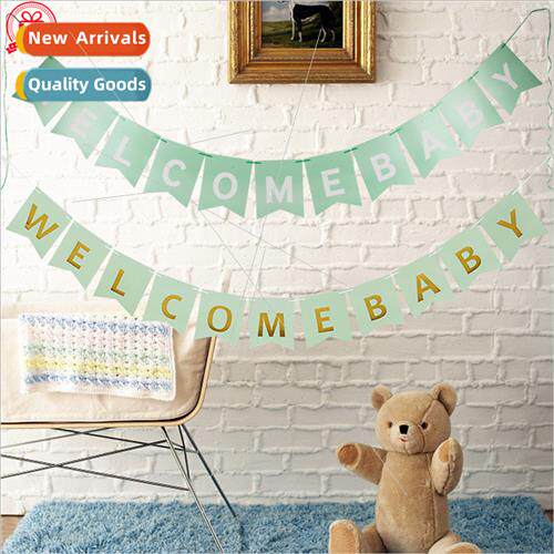 New pull flag WELCOME BABY welcome baby party decoration pul