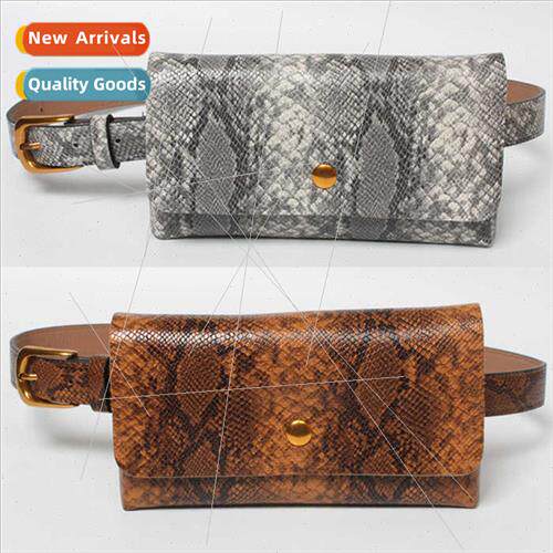 Snake Women Belt Waist Bag Gold Buckle Thin Belt Leopard Wai