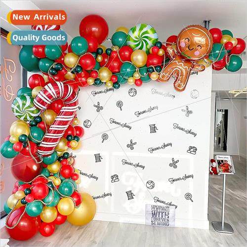 New Christmas Balloon Chain Set Arch GarlGingerbread Man Hol