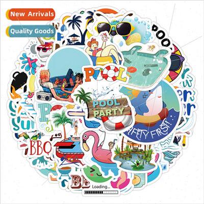 50 Pool Party Cartoon Doodle s Handbook Decoration Organizer