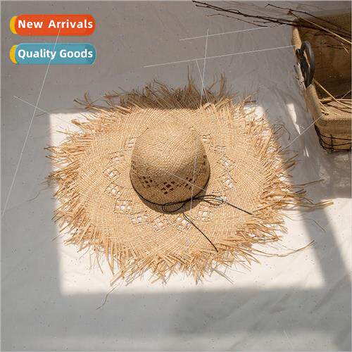 Summer straw hat hollow female new beach hat photographed su