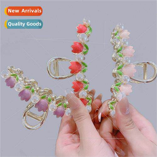 Super fairy pearl tulip shark clip new summer back head grab