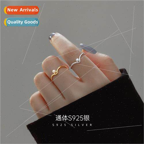 S925 silver pearl ring women premium minimalist niche index