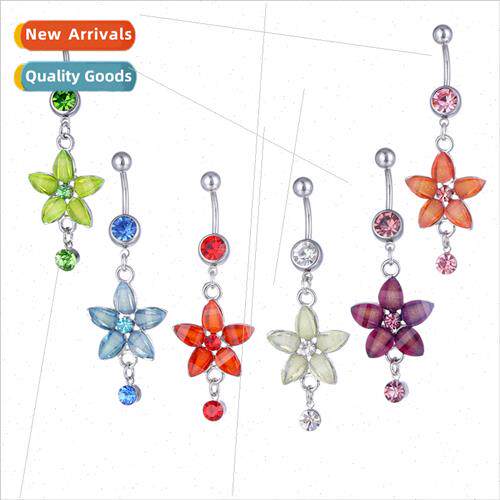 Europe Piercing Jewelry Five Distinctive Flower Pendant Bell