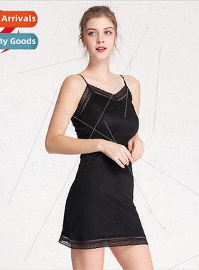 Mulberry silk halter dress summer new Ms. thin bottoming nig