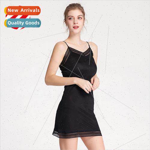 Mulberry silk halter dress summer new Ms. thin bottoming nig
