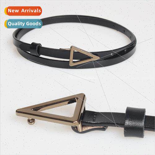2020  simple delicate triangle thin belt leather single ring