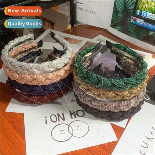 Korea retro gold rope hair bands female high skull top twist
