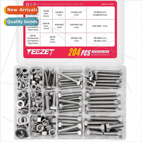 304 hexagon bolts flat washers spring washers nuts combinati