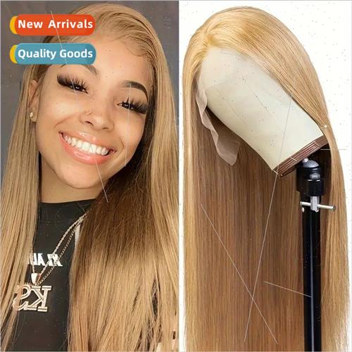 Europe fashion blonde wig front lace center parting long che