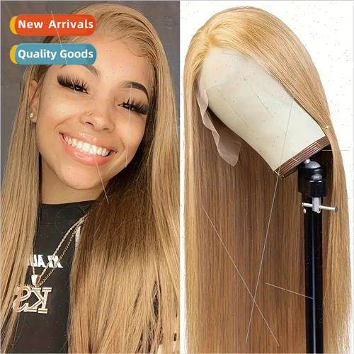 Europe fashion blonde wig front lace center parting long che