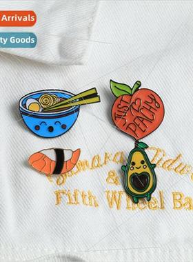 New creative eating badge salmon avocado ramen donut alloy b