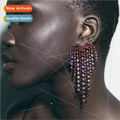 Europe fashion ZA long retro claw chain tassel earrings fema