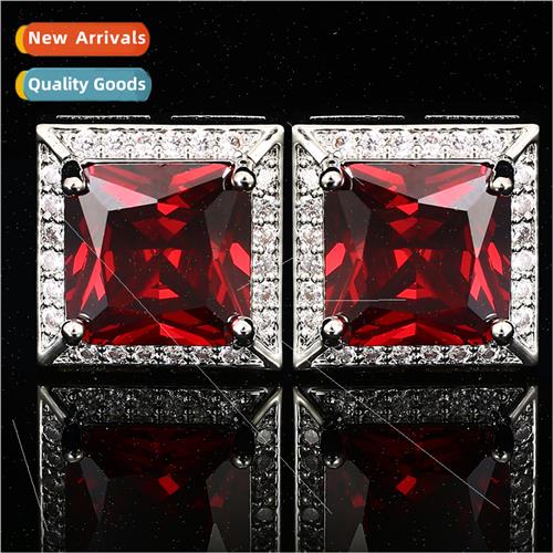 Square Crystal Cufflinks Swarovski Zirconia Women Shirt Cuff