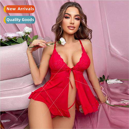 New see-through sexy lingerie plus size mesh bow lace tempta