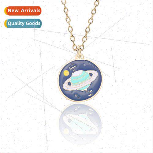 mple fashion oil drop moon geometric alloy pendant small pen