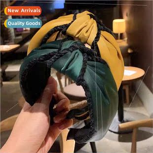 solid color knot fashion fem bands simple hair Korean fabric