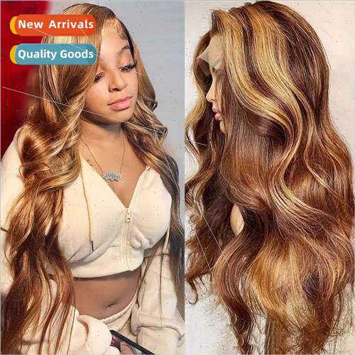 Europe Fashion Piano Color Big Wave Wigs Pre-African Lace La