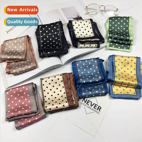 ins new polka dot nd Korean silk scarf female narrow long mu