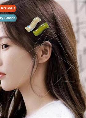 Korean senior sense acetate clip ehead bangs clip broken hai