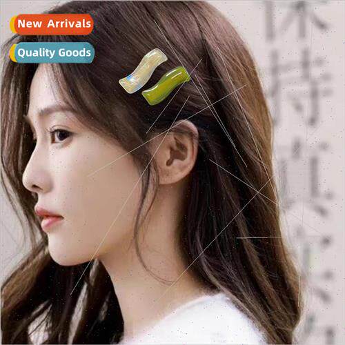 Korean senior sense acetate clip ehead bangs clip broken hai