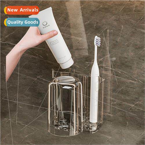 Bathroom home wall mounted toothpaste toothbrush holder toot