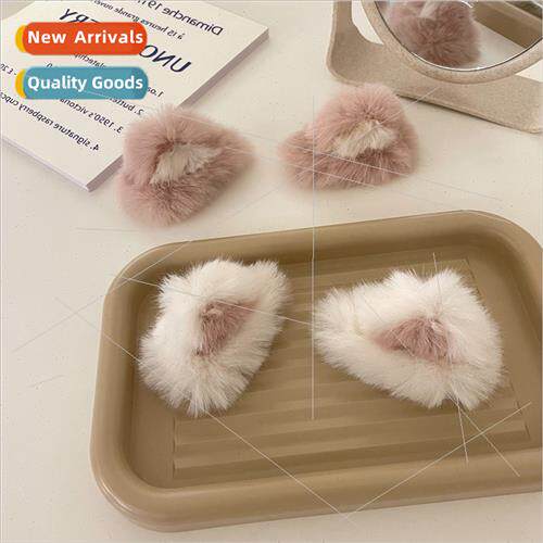Sweet cute girls cat ears hair clips imation fur rabb hair t