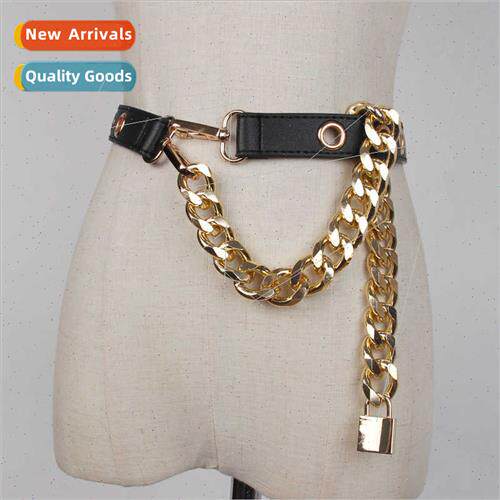 Thick chain belt female punk fashion belt splicing metal cha