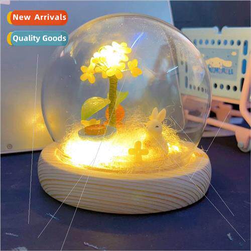 mple modern 10cm round glass cover moon cake rabb rabb night