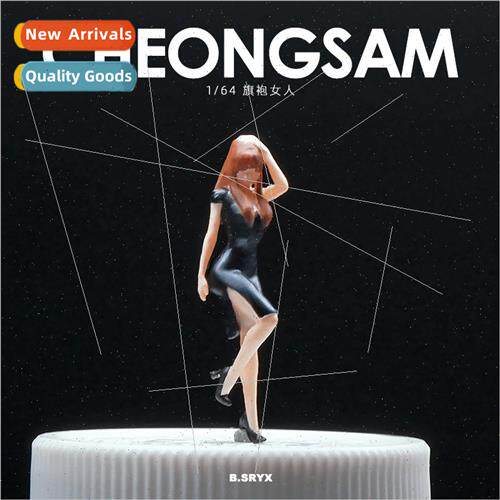 1:64 miniature national cheongsam girl doll model simulation
