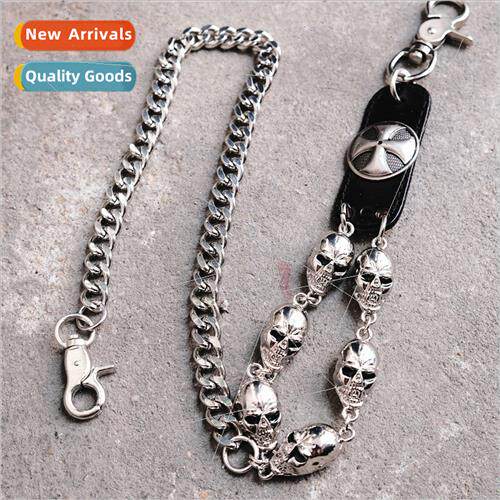 Punk ghost head bungee fall new out set waist chain pants ch