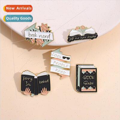 Creative Knowledge Bookbag Brooch Geometry Textbook Student