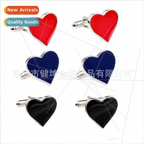 Colorful Heart Enamel Cufflinks Red Heart Cufflinks Wedding