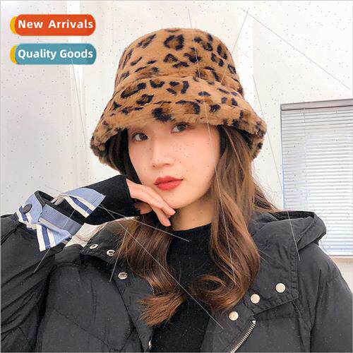 Hat winter womens versatile bucket hat Korean fashion warm f