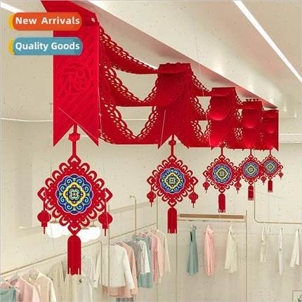 2024  decoration pull flower pull flag mall restaurant atmos