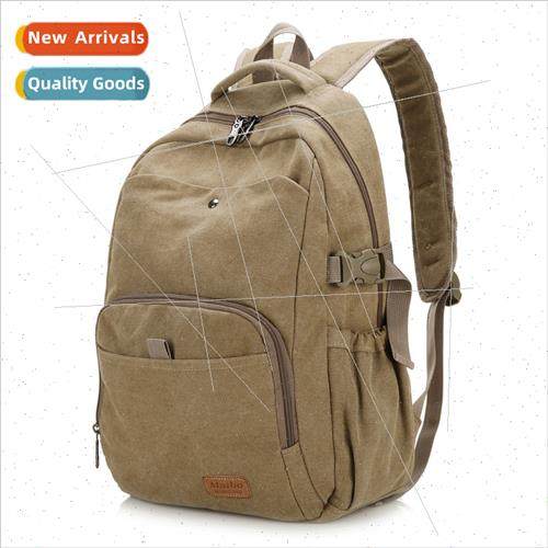 Retro canvas shoulder bag ladies washed outdoor backpack mal