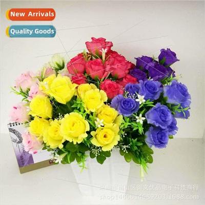 Greening simulation flowers 10 head casing roses wedding wed