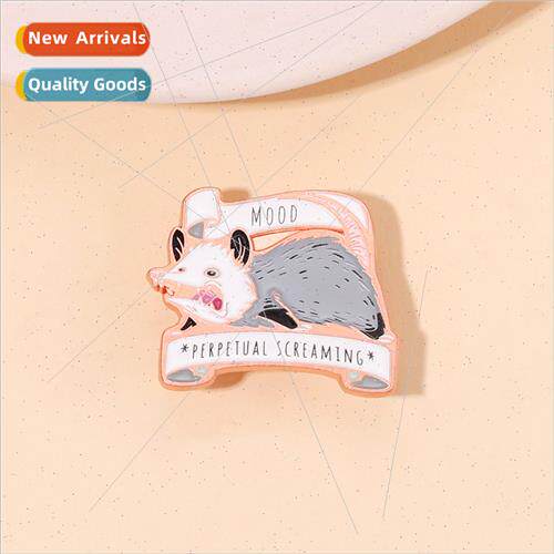 Shrimp skin new English animal mouse brooch mood metal badge