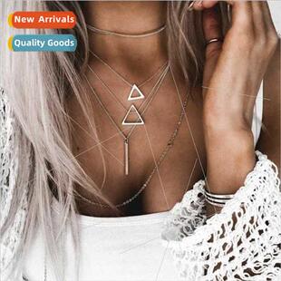 Europe bohemian necklace popular  jewelry multilayer silver