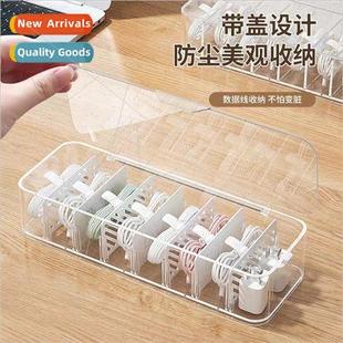 Transparent Storage Box Data Cable Hub Divider Organizer Des
