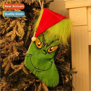 Stockings Decorations Grinch Green ght Christmas Monster Day