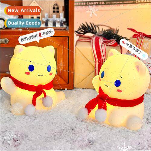 Christmas tune cat night light creative bedroom bedside lamp